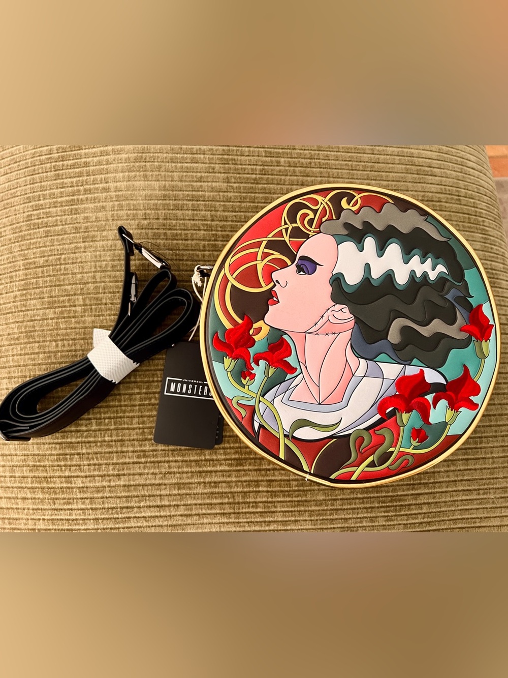 Loungefly Universal Monsters Bride of Frankenstein Round Crossbody Bag NWT